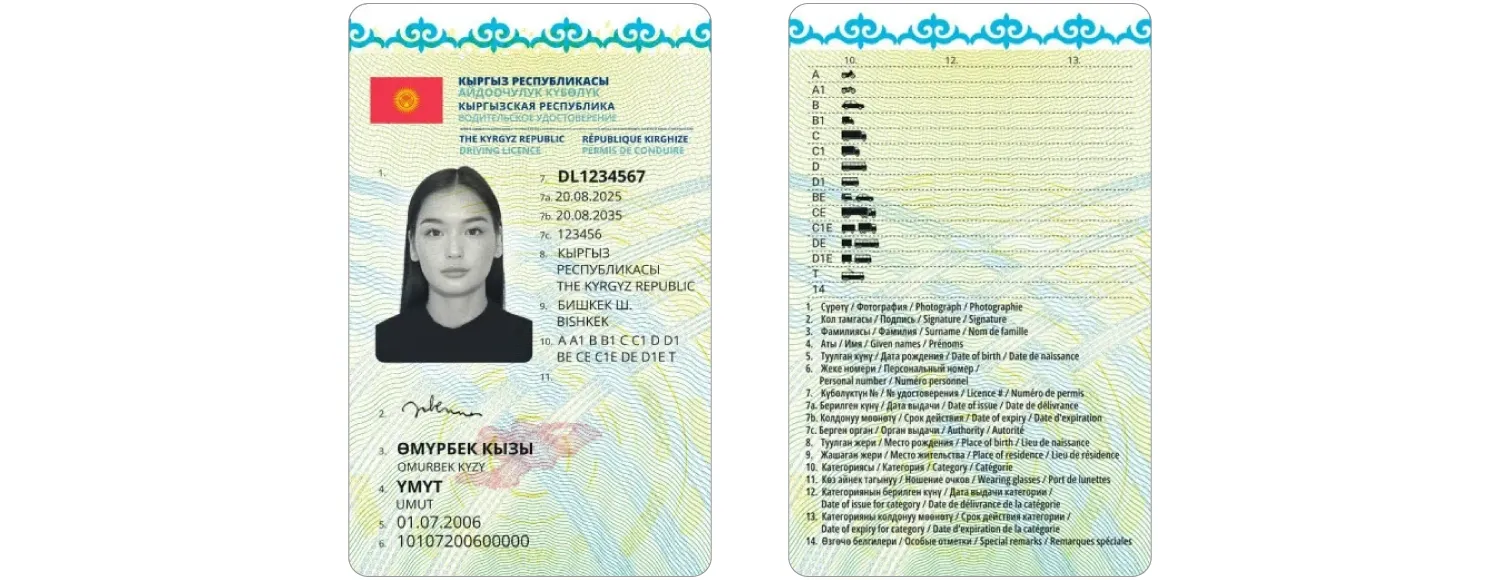 new Kyrgyz driver’s license